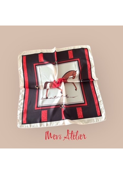 At Desenli Renkli Fular 50 x 50