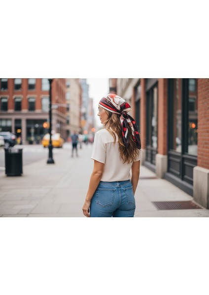 At Desenli Renkli Fular 50 x 50 fiyatları