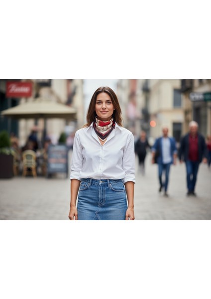 At Desenli Renkli Fular 50 x 50 fırsatları