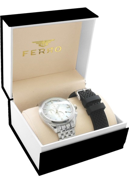 Ferro Çelik-Silikon Değiştirebilir Çift Kordunlu Erkek Kol Saati TH-FM31387AWT-A modelleri