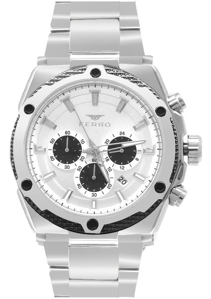 Ferro Gümüş Renk Çelik Kordunlu Erkek Kol Saati TH-FM31397AWT-J1