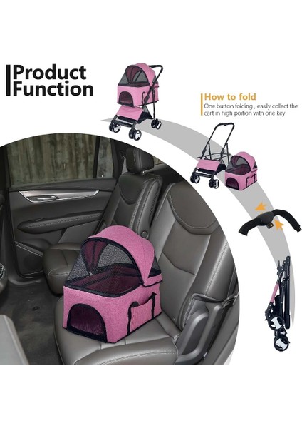 Kedi & Köpek Taşıma Arabası DTC802-PINK modelleri