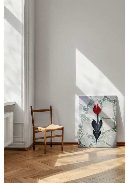 Ebru Lale Figürü - Kanvas Tablo - Geleneksel Türk Sanatı Modern Duvar Dekoru fırsatları