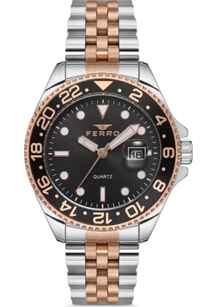 Ferro Çelik-Silikon Değiştirebilir Çift Kordunlu Erkek Kol Saati TH-FM31927DA-E2