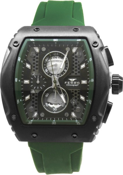 Ferro Asker Yeşili Silikon Kordunlu Erkek Kol Saati TH-FM31351DWT-ZF2