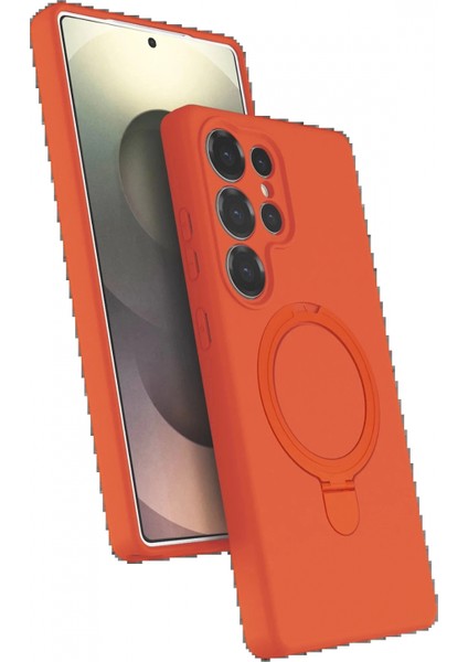 Samsung Galaxy S24 Ultra Regal Magsafe Standlı Kapak - Turuncu