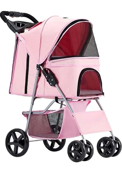 By One Hands Kedi & Köpek Taşıma Arabası DTC804-BABY Pınk