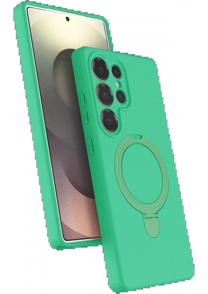 Samsung Galaxy S24 Ultra Regal Magsafe Standlı Kapak - Yeşil