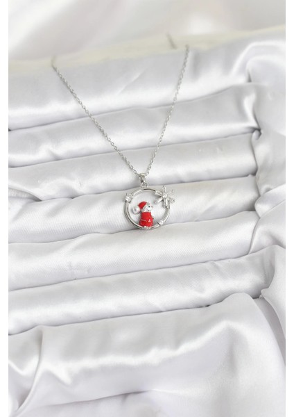 Bfs 316L Çelik Zincir Gümüş Zirkon Taşlı Yılbaşı Tema Kadın Kolye fiyatları