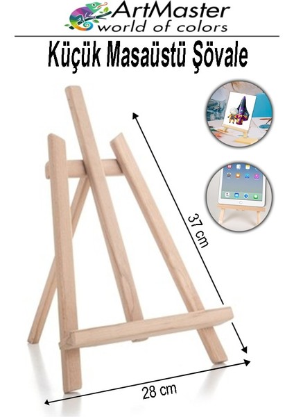 Masaüstü Küçük Şövale 28X37 cm 1 Adet Küçük Şövalye Sanatsal Tuval Resim Tutucu Sergi Çam Ağacından Imal Edilmiştir