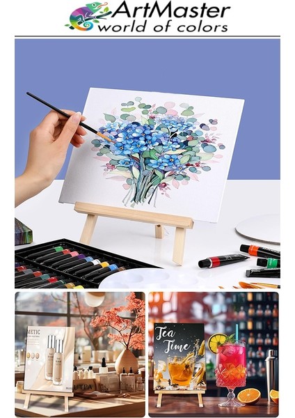 Masaüstü Küçük Şövale 28X37 cm 1 Adet Küçük Şövalye Sanatsal Tuval Resim Tutucu Sergi Çam Ağacından Imal Edilmiştir indirimleri