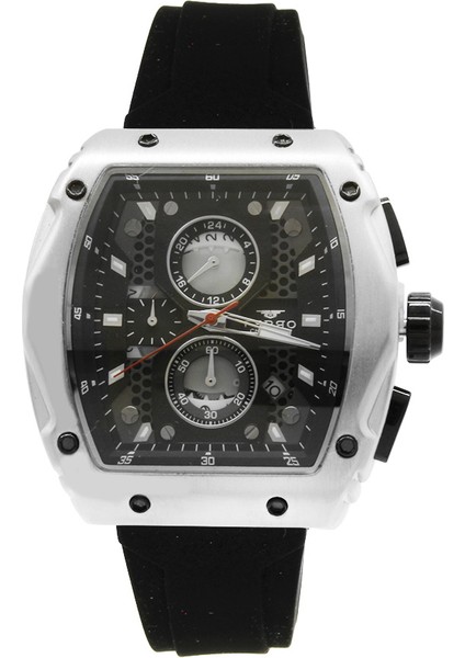 Ferro Gri Kasalı Siyah Silikon Kordunlu Erkek Kol Saati TH-FM31351DWT-J2