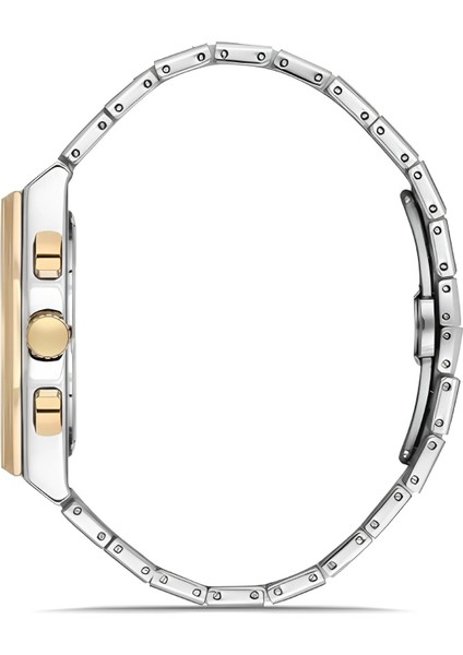 Ferro Sarı Gümüş Çelik Kordon Erkek Kol Saati Fonksiyonlar Aktif 3 Atm Su Geçirmez TH-FM40132A-D6 modelleri