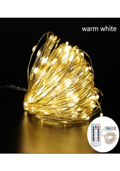 Ev Balkon ve Parti Için 10 Metre Gün Işığı Kumandalı USB Peri LED 8 Mod Animasyonlu Yılbaşı Süs Işık