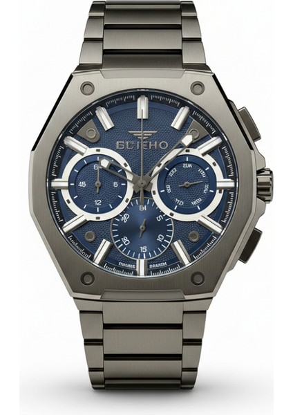 Ferro Siyah Çelik Kordon Erkek Kol Saati Fonksiyonlar Aktif 3 Atm Su Geçirmez TH-FM43023AWT-V