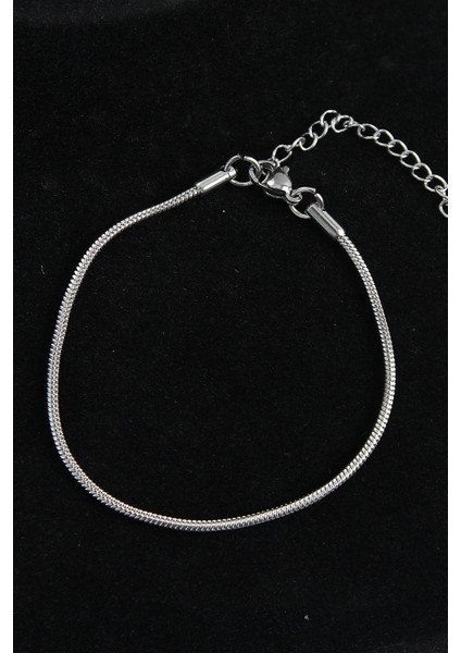 Bfs 316L Çelik Oval Italyan Model Gümüş Renk Erkek Bileklik