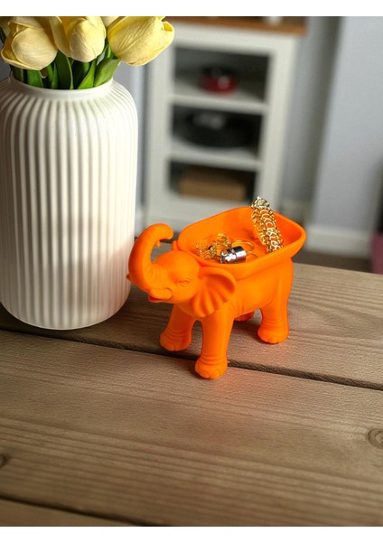 Fil Tasarımlı Turuncu Takı Kutusu | Dekoratif Takılık Organizer fiyatları