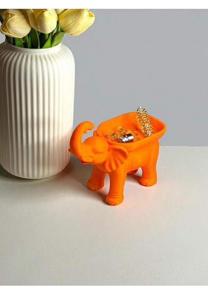 Fil Tasarımlı Turuncu Takı Kutusu | Dekoratif Takılık Organizer fırsatları
