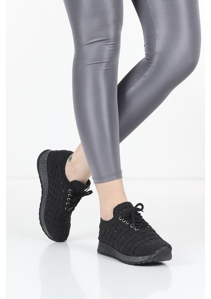 Luzia Zarif Tasarım Model Dantel Tasarım Kadın Spor Ayakkabı Siyah fırsatları