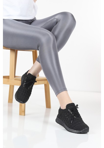 Luzia Zarif Tasarım Model Dantel Tasarım Kadın Spor Ayakkabı Siyah