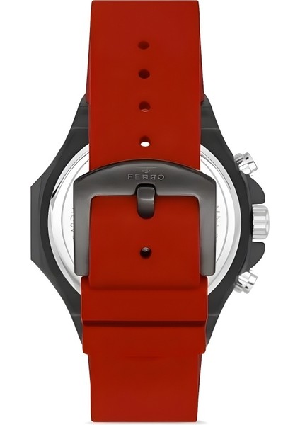 Ferro Kırmızı Silikon Kordon Erkek Kol Saati Fonksiyonları Aktif 3 Atm Su Geçirmez TH-FM31348DWT-ZK fiyatları