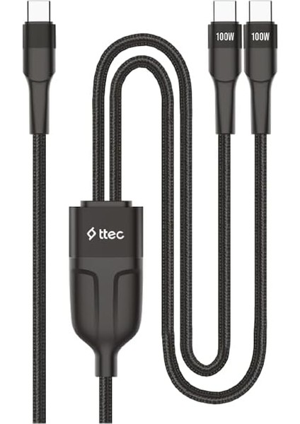 Alumicable Duo Usb-C – 2* Usb-C 100W 150CM Hızlı Şarj Kablosu