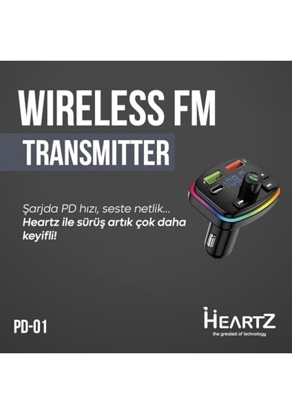 Fm Transmitter Modulator Araç Fast Quıck Charge Hızlı Şarj Flash Bellek Micro Sd Mp3 Player 12-24 V Pd 20W Yüksek Kalite (Pd 01) fiyatları