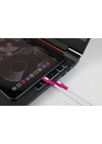 Type C-C Power Delivery Hızlı Şarj Kablosu, Beyaz Kablo, Beyaz/fuşya Uçlar (150 Cm) modelleri