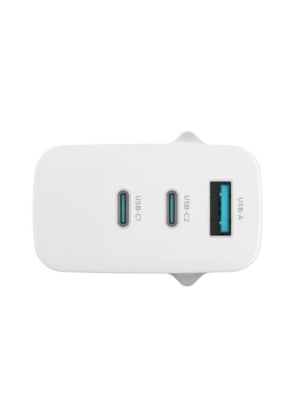 Hkm Tech Gan Multı 65W Usb-A ve 2*type-C Üç Portlu Hızlı Şarj Aleti, Güç Adaptörü, Beyaz fiyatları