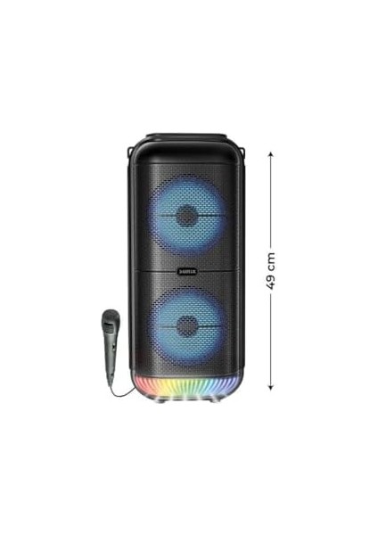 1800 Mah 6,5"x2 Mikrofonlu LED Işıklı Bluetooth Hoparlör Bts-95 modelleri