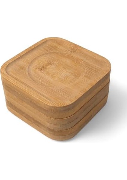 Bambu Kare Çay Tabağı Altlığı 6'lı Set | Dekoratif ve Bambu Altlık – Şık ve Dayanıklı Tasarım (10CM x 10CM) fiyatları