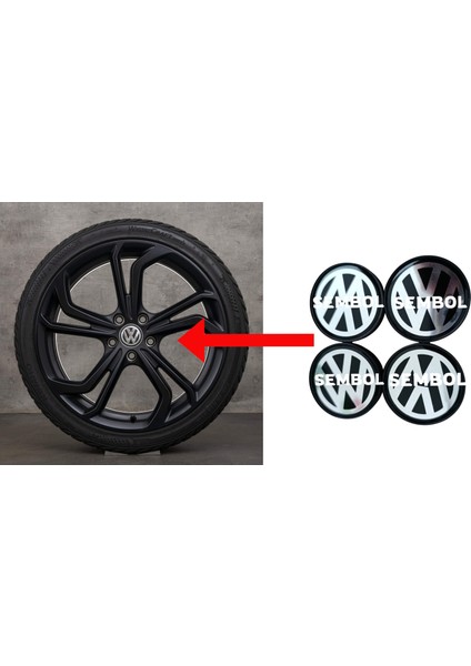 Volkswagen Jant Göbeği 58/55 55 mm Yuva 4lü Set (YUVA İÇ ÇAPI 5.5 SANTİMSE UYUMLUDUR)