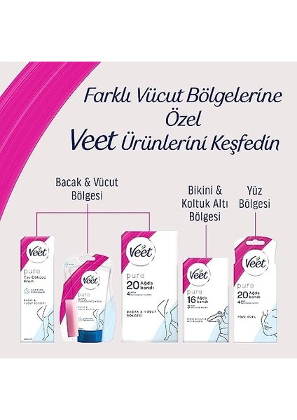 Veet Pure Hipoalerjenik Yüz Ağda Bandı, (2 x 20 Adet) modelleri