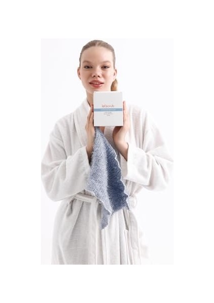 Let'scrub Süper Esnek Mavi Banyo Lifi Tüm Cilt Tiplerine Uygun Duş Lifi Unisex 20X30 cm