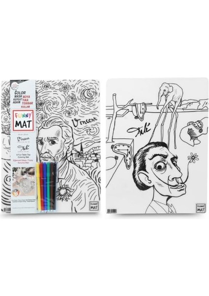Mat Vincent Van Gogh & Salvador Dali, 30X40CM, 6'lı