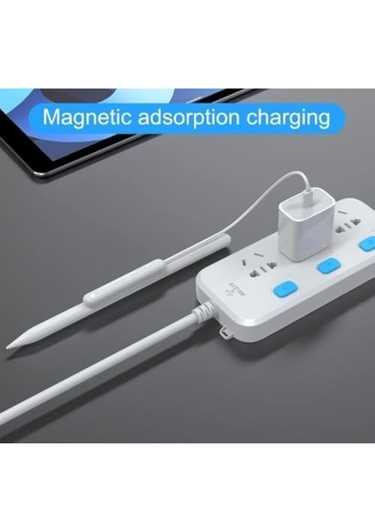 Pencil 2. Nesil Ile Uyumlu Masaüstü Manyetik Type-C Şarj Cihazı Beyaz 35CM Kablo Uzunluğu iPad Pencil Kalem ile Uyumlu Manyetik Şarj Kablosu fiyatları