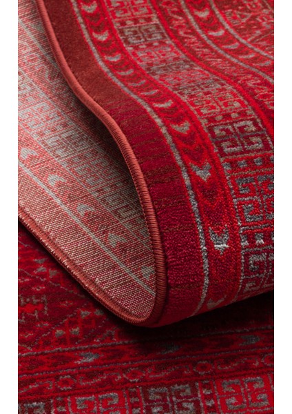 Caretta 17 Red Yumuşak Doku Vintage Eskitme Desenli Sıcak Renk Tonlarına Sahip Salon Halısı