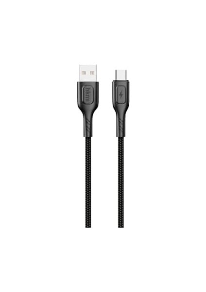 Hkm Tech Knıt 2A Çıkış, Usb-A To Type-C Şarj ve Data Aktarım Kablosu, Örgü Tasarım, 1 Metre, Siyah modelleri