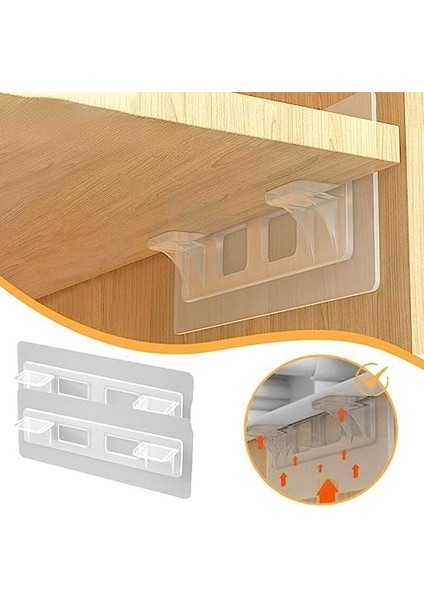 Dolap Içi Raflar Için 4'lü Plastik Güçlü Yapışkanlı Raf Destek Aparatı modelleri