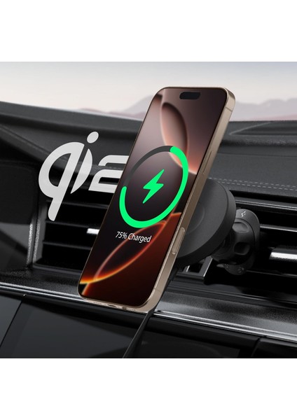 Magfit Air Vent Araç Içi Telefon Tutucu + Manyetik Kablosuz Şarj Cihazı Için Magsafe Özellikli Onetap Pro4 ITQ12W - ACP08542