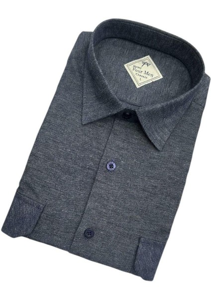 Klasik %100 Cotton Uzun Kollu Terletmeyen Kışlık Flanel Terletmeyen Gömlek (Regular Kalıp) fiyatları