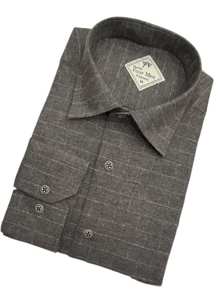 Klasik %100 Cotton Uzun Kollu Terletmeyen Kışlık Flanel Gömlek (Regular Kalıp) fiyatları