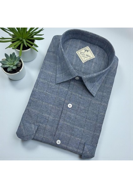 Klasik %100 Cotton Uzun Kollu Terletmeyen Kışlık Flanel Gömlek (Regular Kalıp)