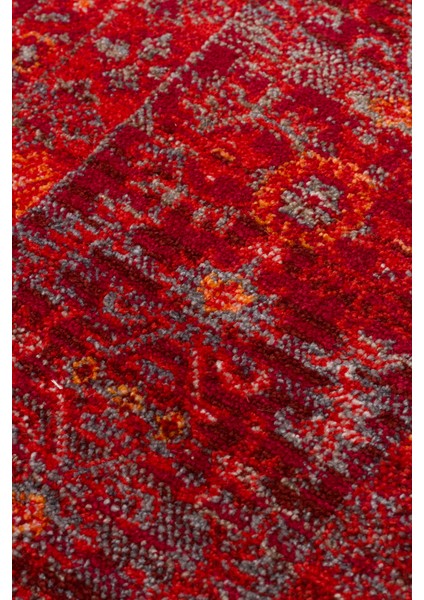 Caretta 20 Red Yumuşak Doku Vintage Eskitme Desenli Sıcak Renk Tonlarına Sahip Salon Halısı fırsatları