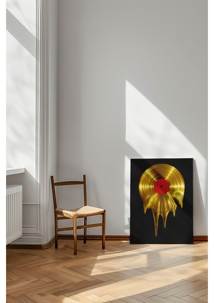 Eriyen Altın Plak - Kanvas Tablo - Sürrealizm Pop Art Müzik Temalı Duvar Dekoru modelleri