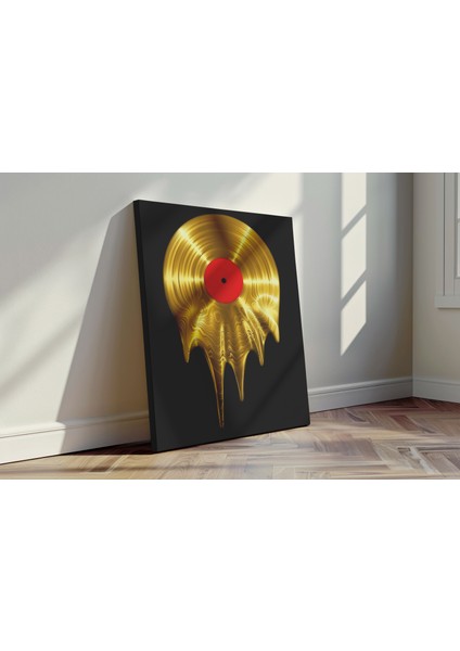 Eriyen Altın Plak - Kanvas Tablo - Sürrealizm Pop Art Müzik Temalı Duvar Dekoru fırsatları