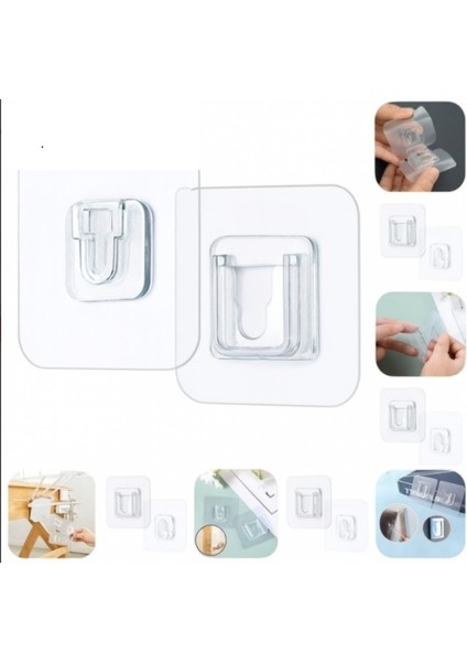 Geçmeli Klips Eşya Sabitleme Askısı 6lı Set