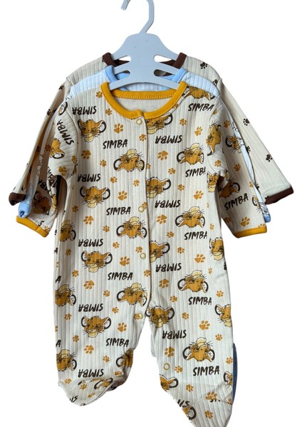 Aslan Desenli 3’lü Patikli Bebek Tulum Seti modelleri