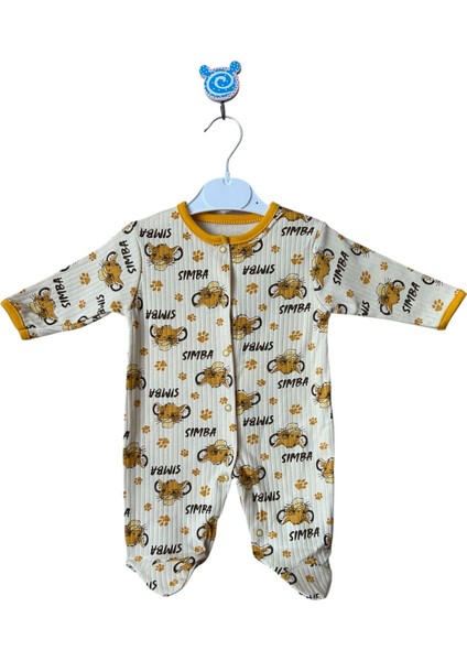 Aslan Desenli 3’lü Patikli Bebek Tulum Seti