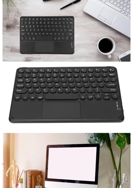 Bluetooth Touchpad’li Klavye Şarj Edilebilir Kablosuz Tablet Telefon Pc Uyumlu 5.2 Wireless Sessiz Tuş